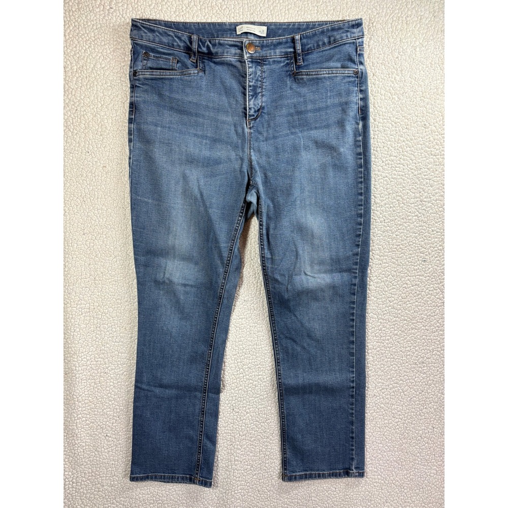 J Jill Smooth Fit Straight Leg Women's Size 14p Stretch Medium Wash Blue Jeans
